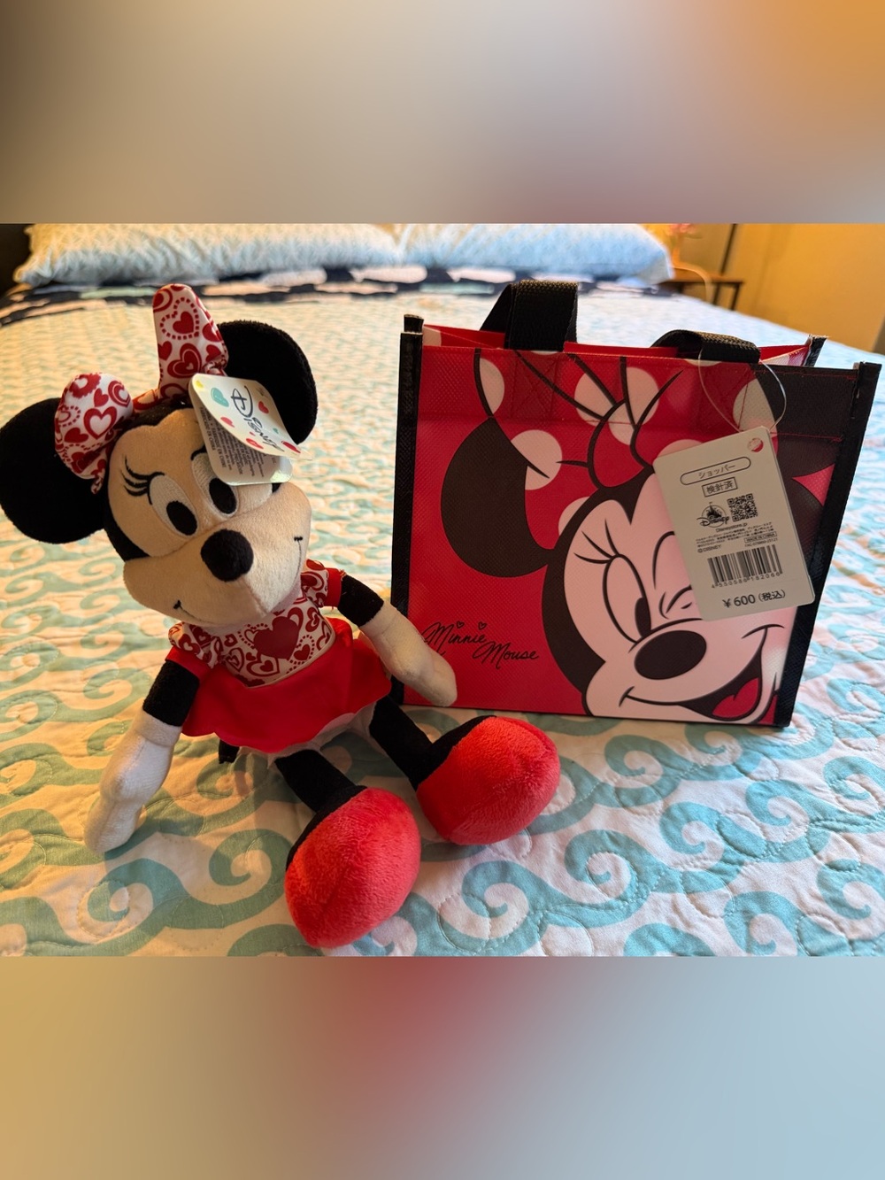 Disney Minnie Mouse Plush with Matching Red & Black Tote
